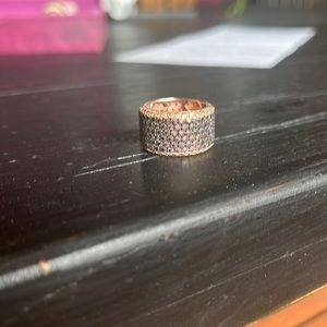 Eternity ring rose gold & black diamonds